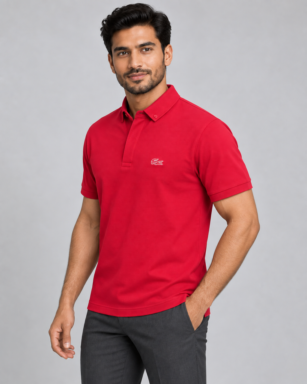 Red Outlined-Croc Polo Shirt - view 4