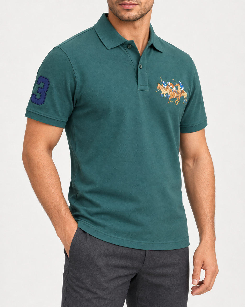 Forest-Green Big-Logo Polo Shirt - view 2