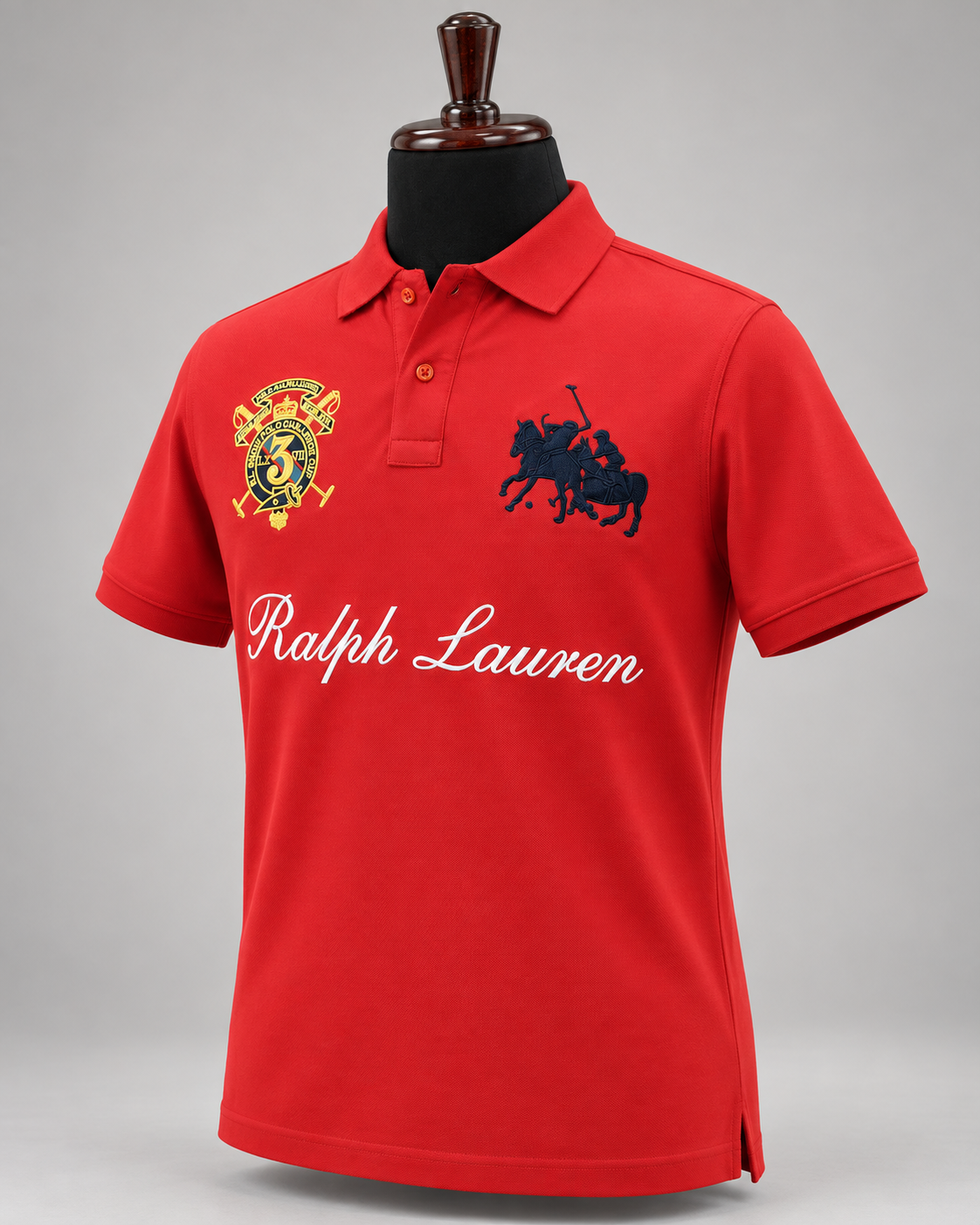 Red Three-Logo Polo Shirt - view 3