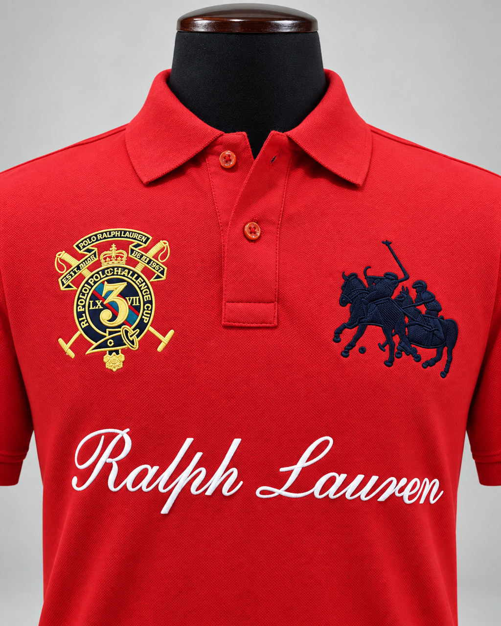 Red Three-Logo Polo Shirt - view 4