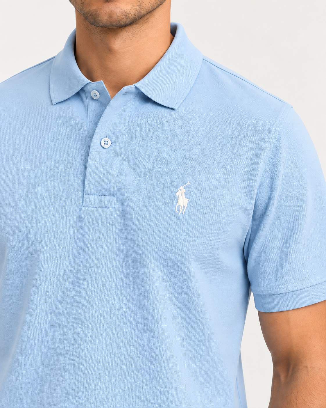 Sky-Blue Small-Pony Polo Shirt - view 4