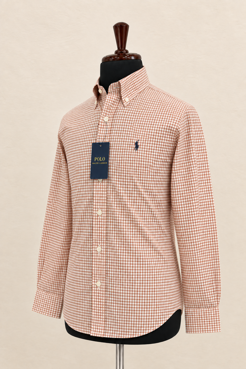 Men’s Rust & White Gingham Shirt - view 2