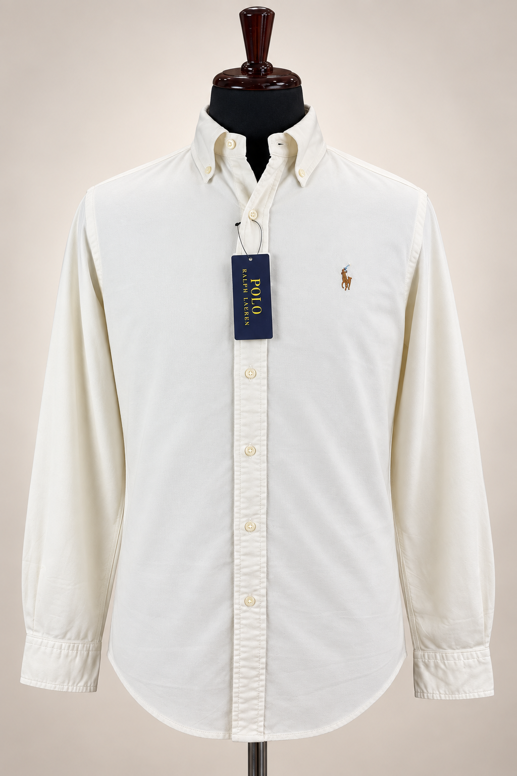 Men’s Ivory Textured Shirt - front view