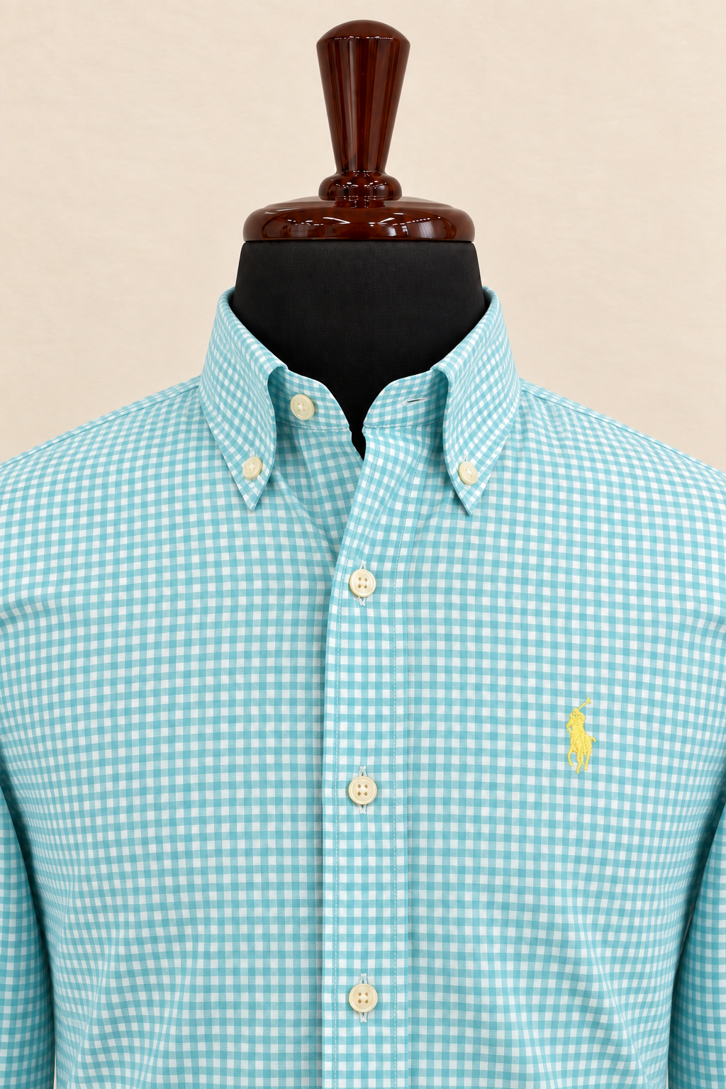 Men’s Aqua & White Gingham Shirt - view 4