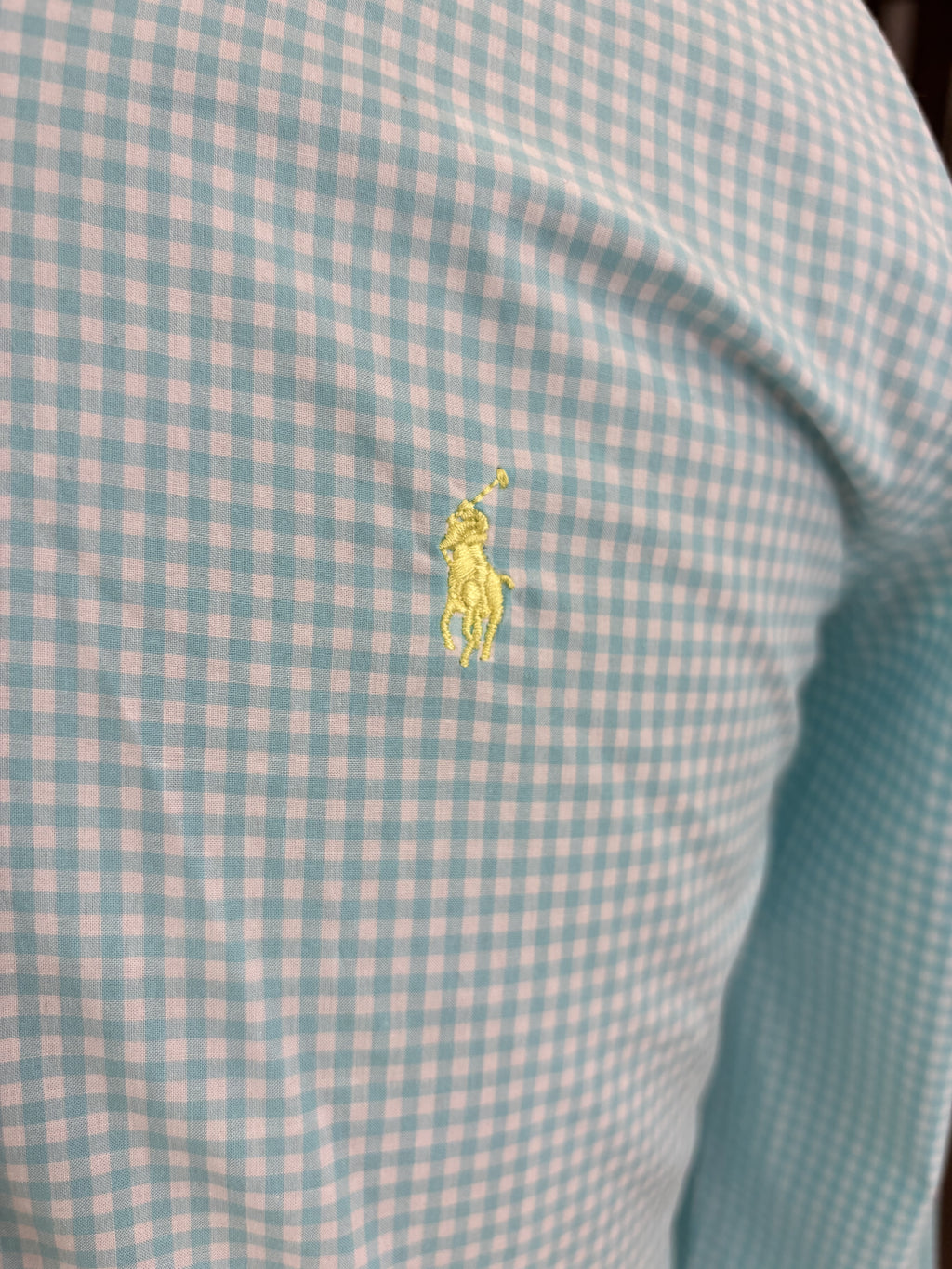 Men’s Aqua & White Gingham Shirt - view 5