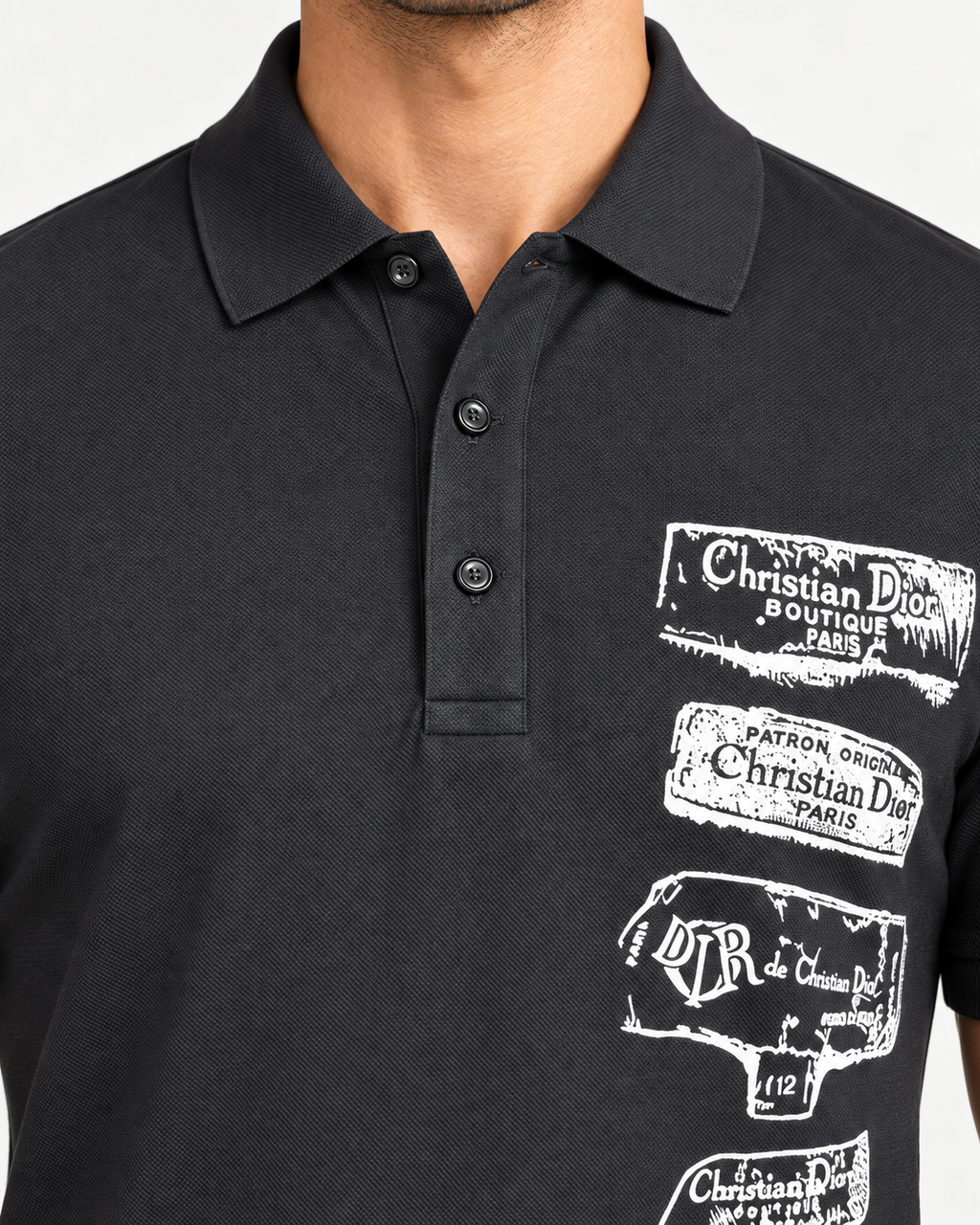 Charcoal Archive Label Graphic Polo Shirt - view 4
