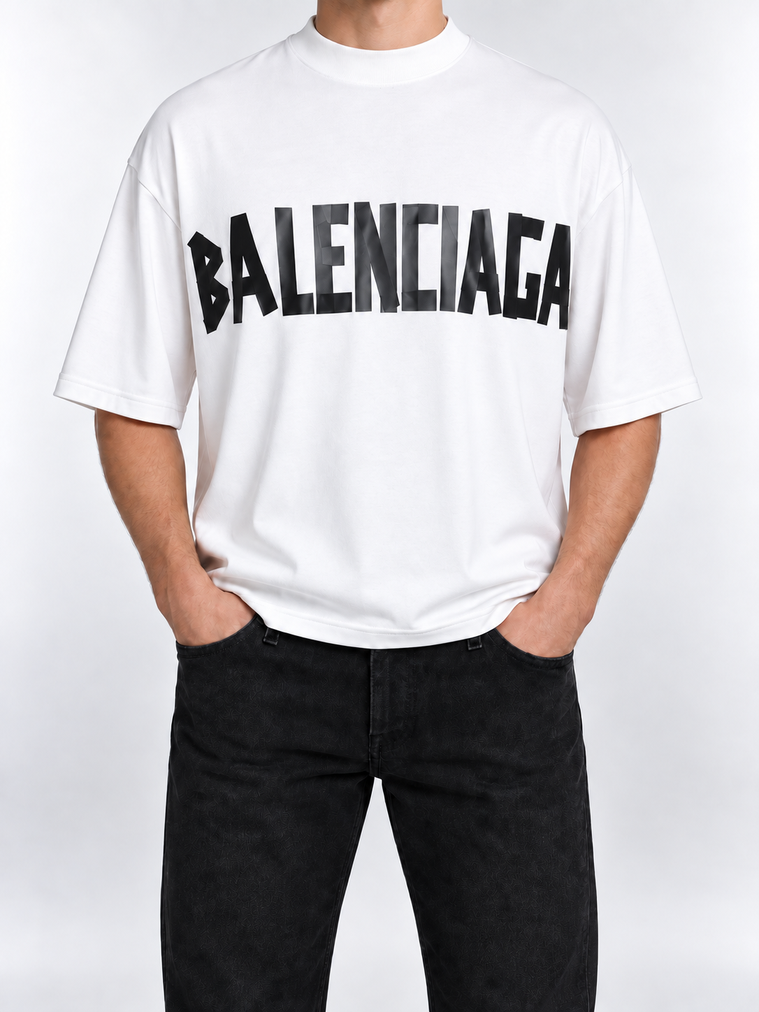 Men’s White Front & Back Logo T-Shirt - front view