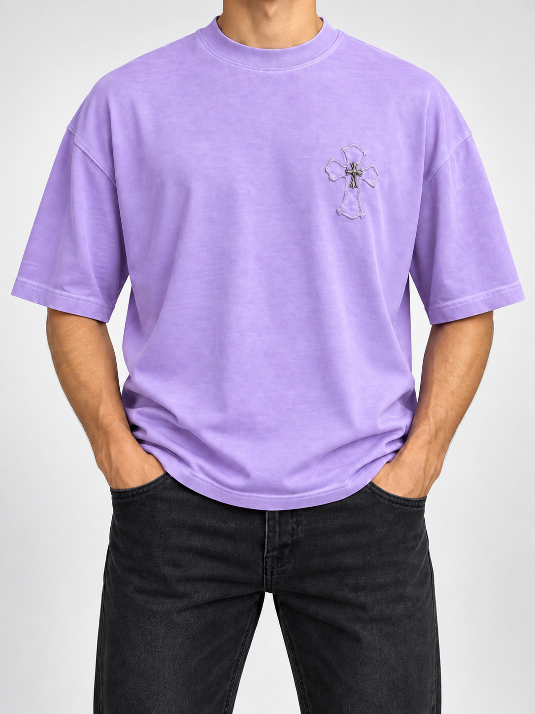 Men’s Lavender Cross-Heart T-Shirt - view 3