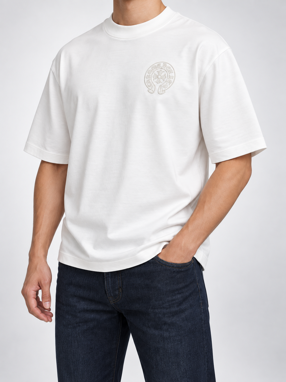 Men’s Ivory-White Tonal Horseshoe T-Shirt - view 2