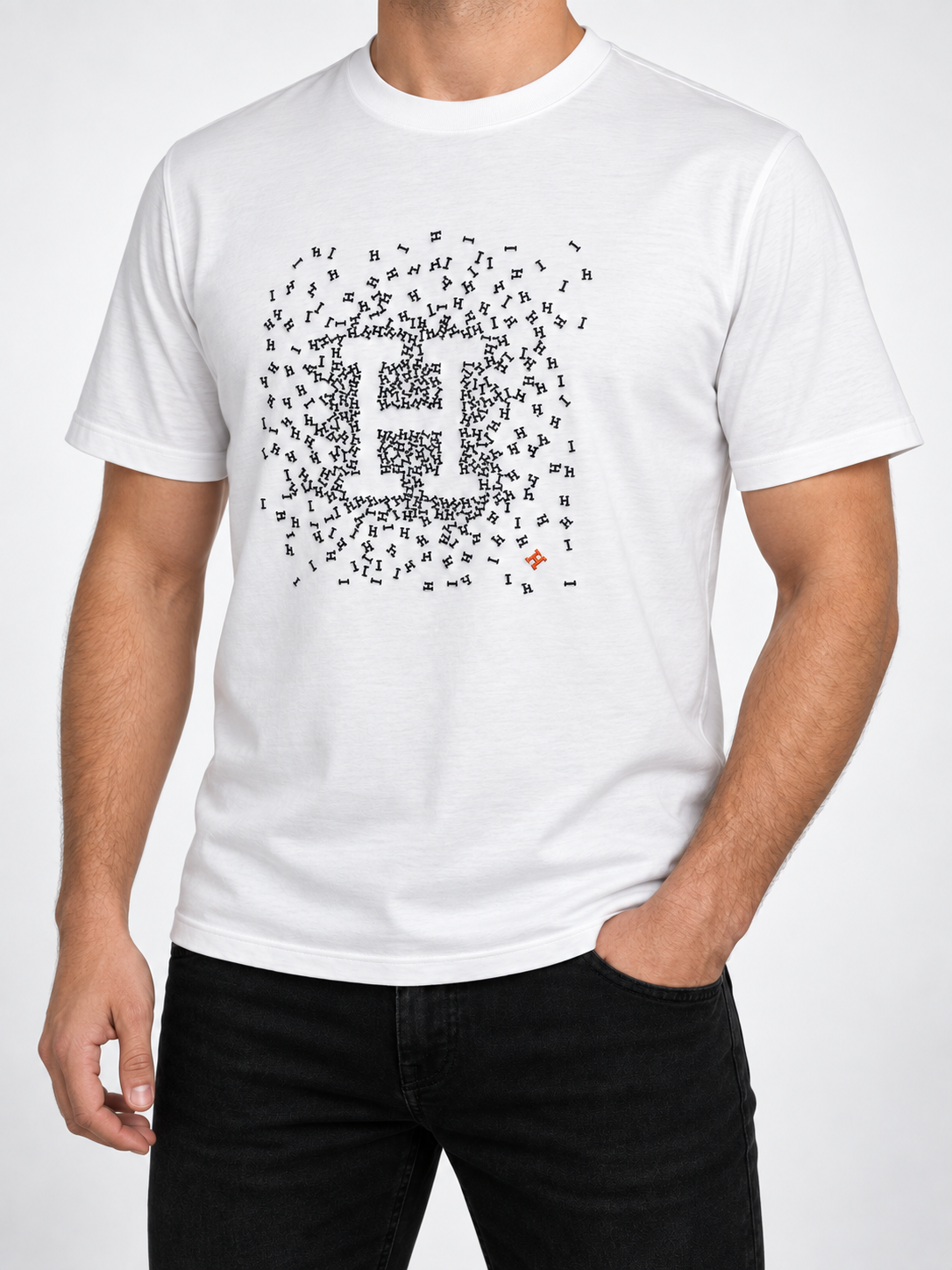 Men’s White H Mosaic T-Shirt - view 3