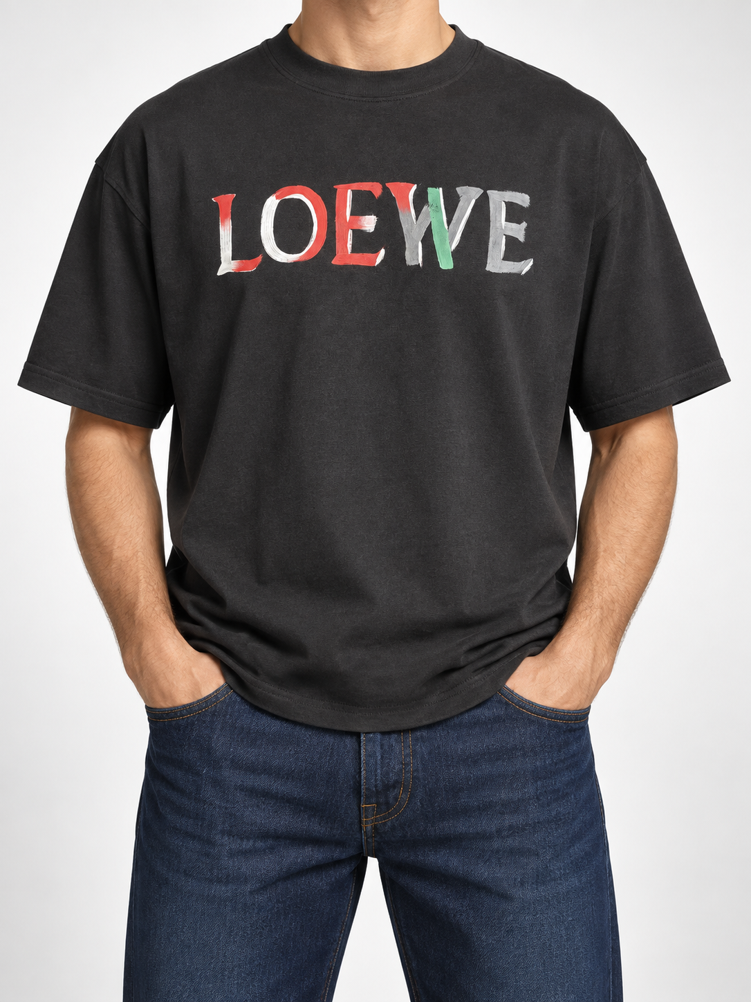 Men’s Black Painted Logo T-Shirt - front view