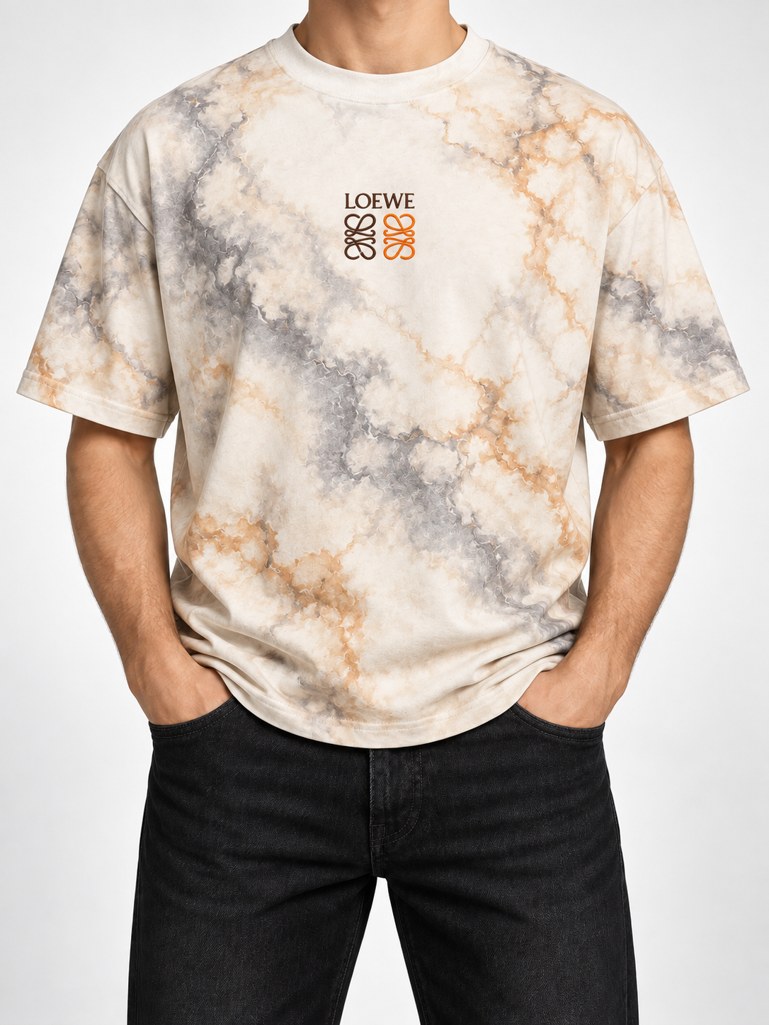 Men’s Marble Tie-Dye Logo T-Shirt - front view