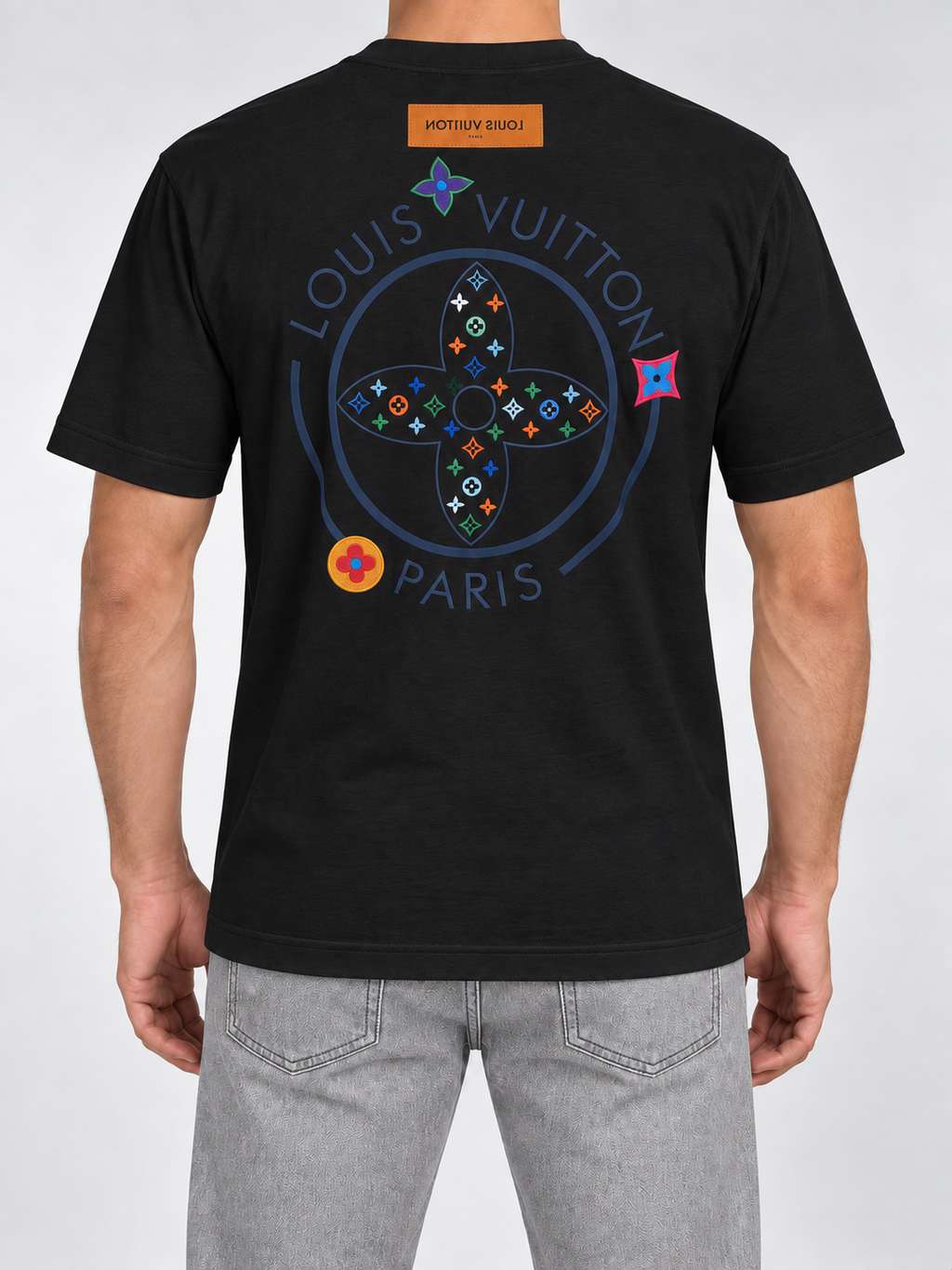 Men’s Black Multicolour Monogram T-Shirt - view 4