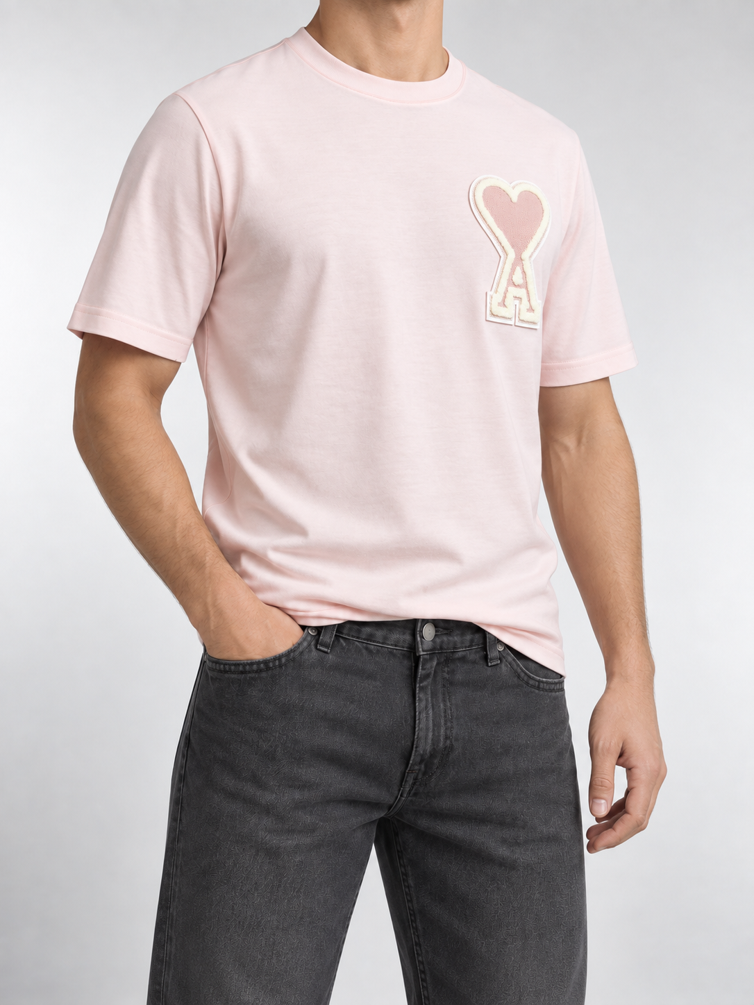 Men’s Blush Pink Heart-A T-Shirt - view 3