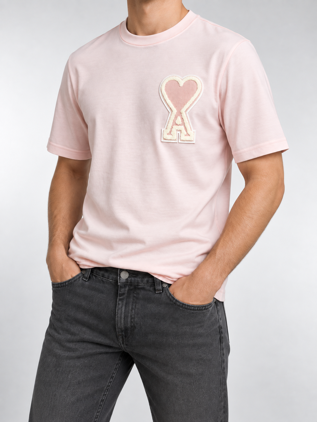 Men’s Blush Pink Heart-A T-Shirt - view 4