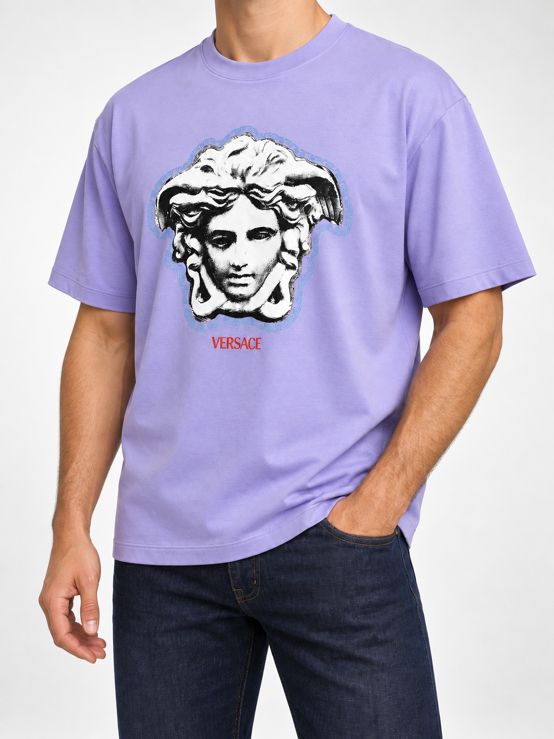Men’s Lavender Medusa Drop-Shoulder T-Shirt - view 2