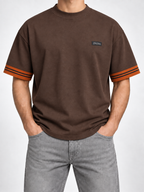 ZGN — Men’s Brown Orange-Cuff T-Shirt