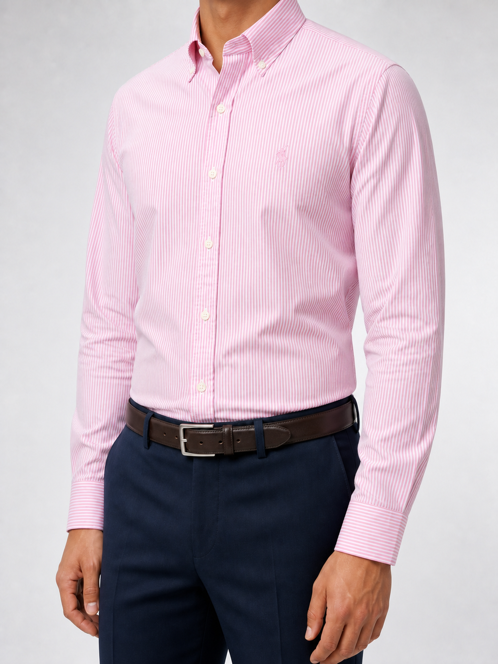 Men’s Bright Pink Striped Shirt - view 2