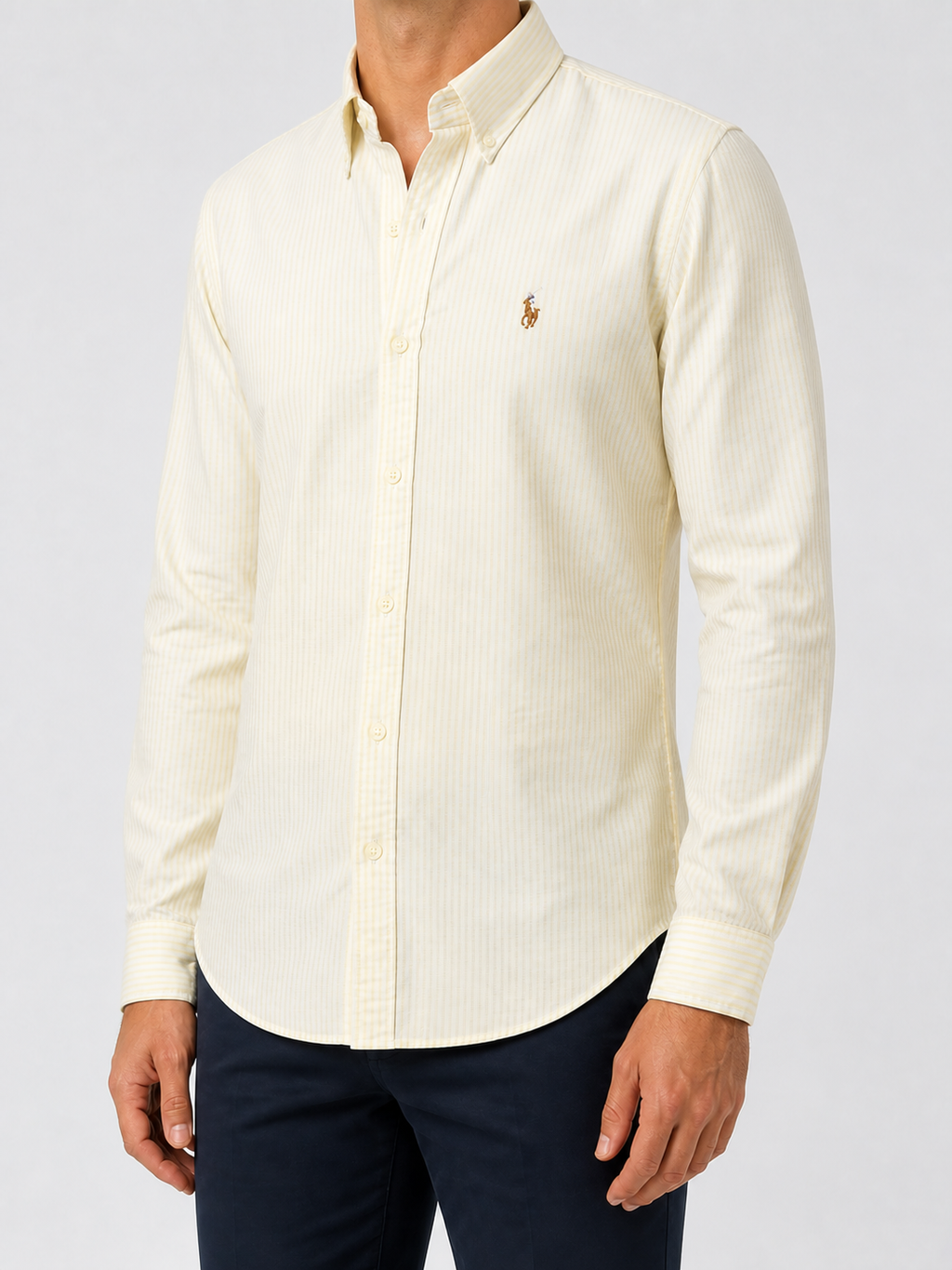 Men’s Pastel Yellow Pinstripe Shirt - view 2