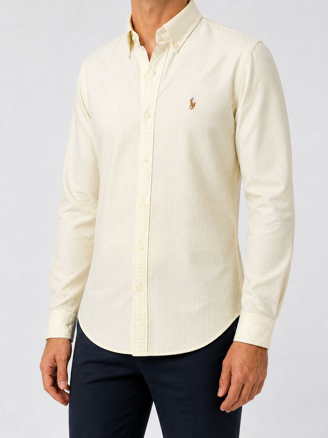 Men’s Pastel Yellow Pinstripe Shirt - view 3