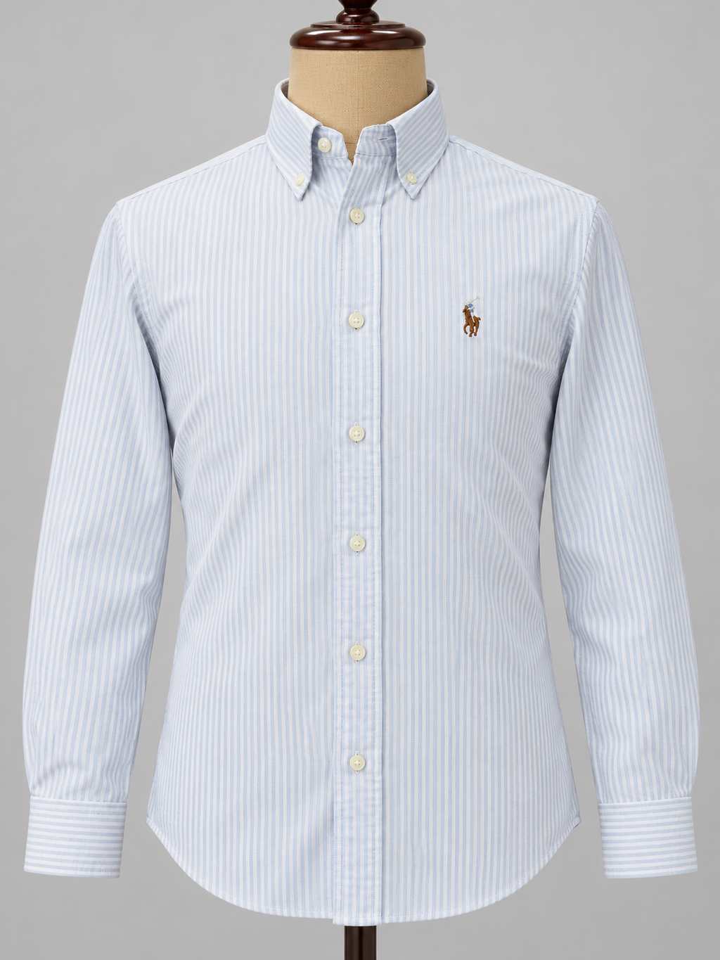 Men’s Powder Blue Pinstripe Shirt - front view