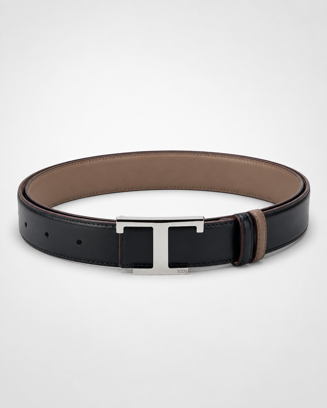 Black and Brown Reversible T-Buckle Belt - view 3