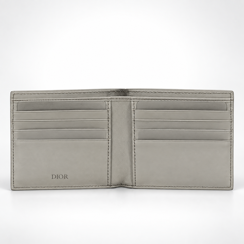 Dove Grey Perforated Monogram Bifold Wallet - view 2