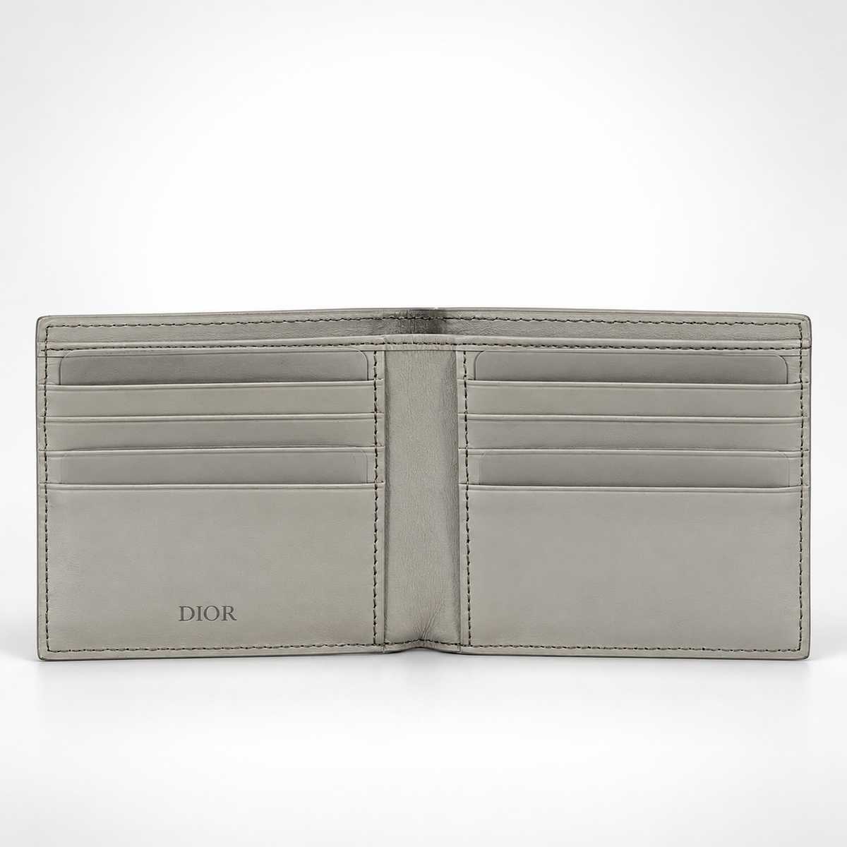 Dove Grey Perforated Monogram Bifold Wallet - view 2