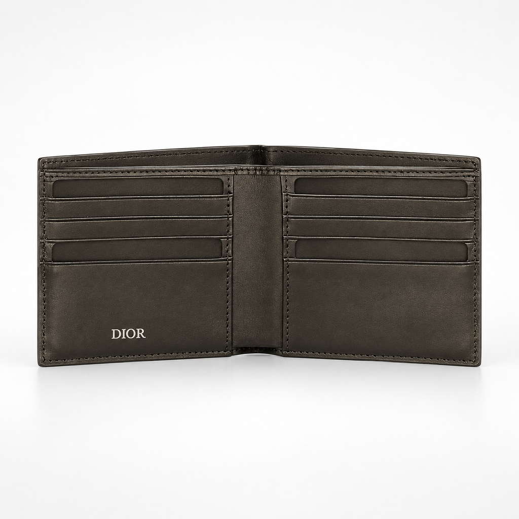 Metallic Pewter Grained Bifold Wallet - view 2