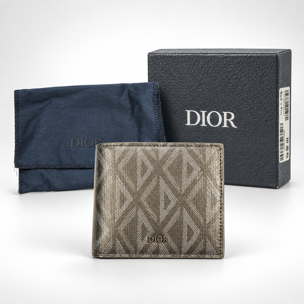 Metallic Pewter Monogram Bifold Wallet - view 4