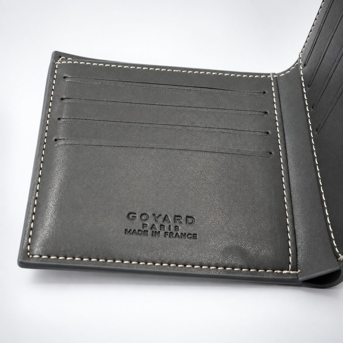 Charcoal White Stitch Bifold Wallet - view 2
