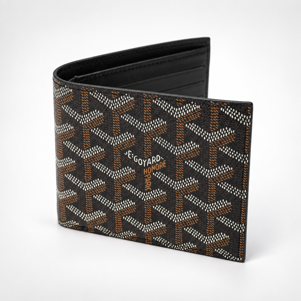 Dark Brown Black Bifold Wallet - front view