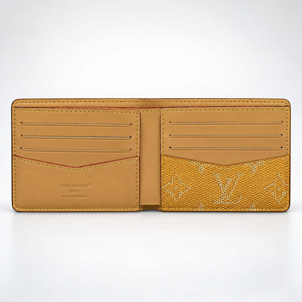 Ochre Gold Monogram Bifold Wallet - view 2