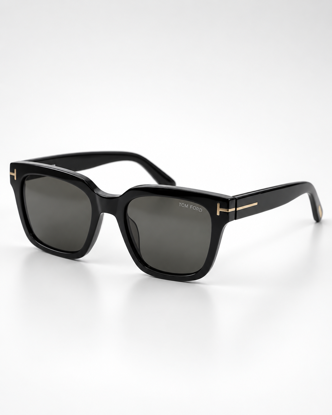 tom ford ft6027 b 001 square sunglasses — 45 degree product view