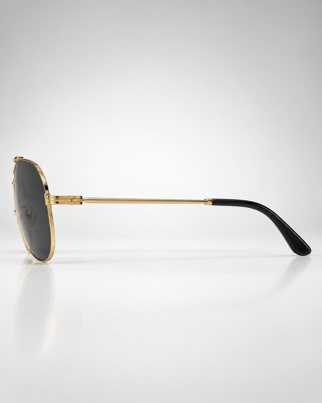 tom ford gold geometric aviator sunglasses — side product view