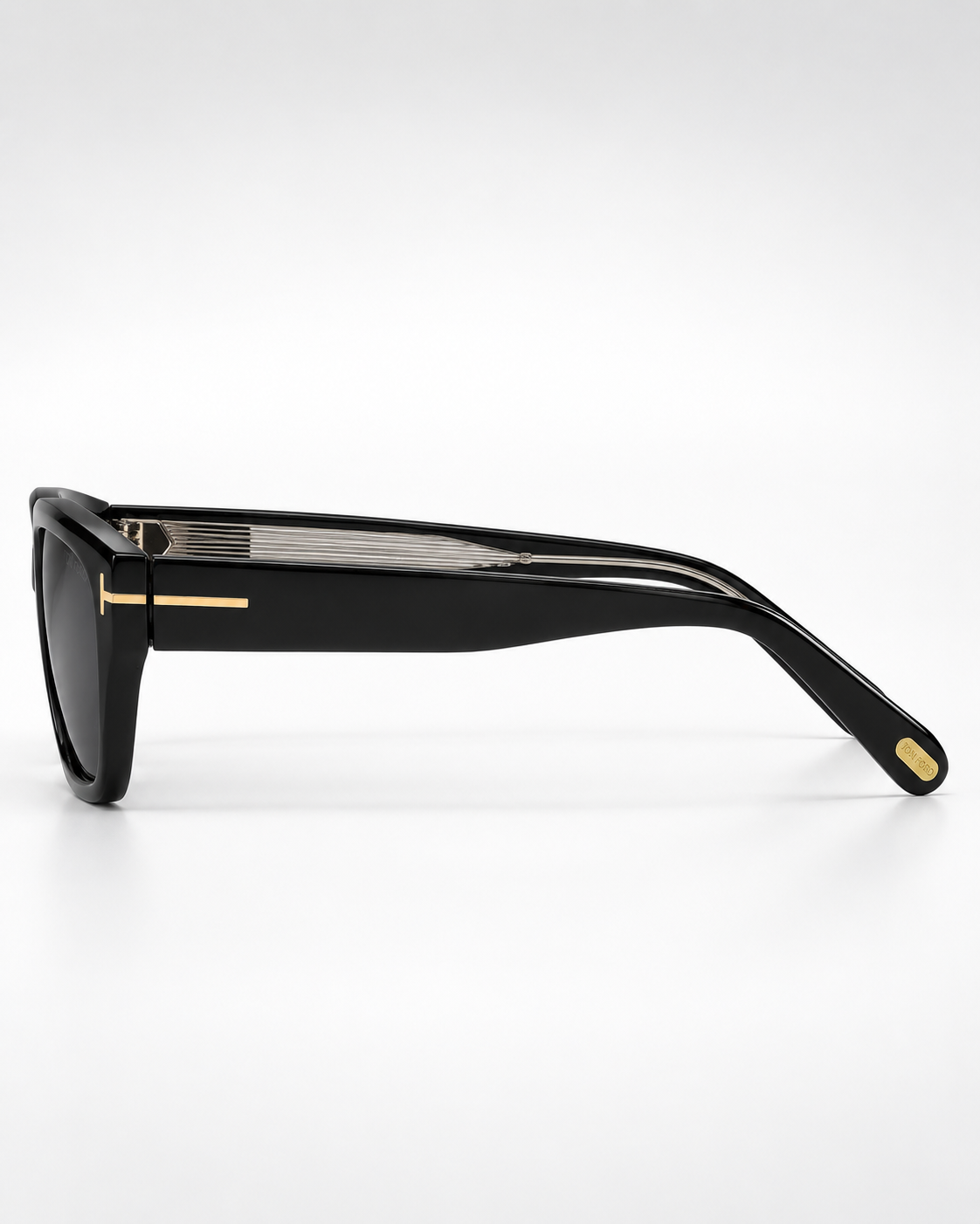 tom ford gold t square sunglasses — side product view