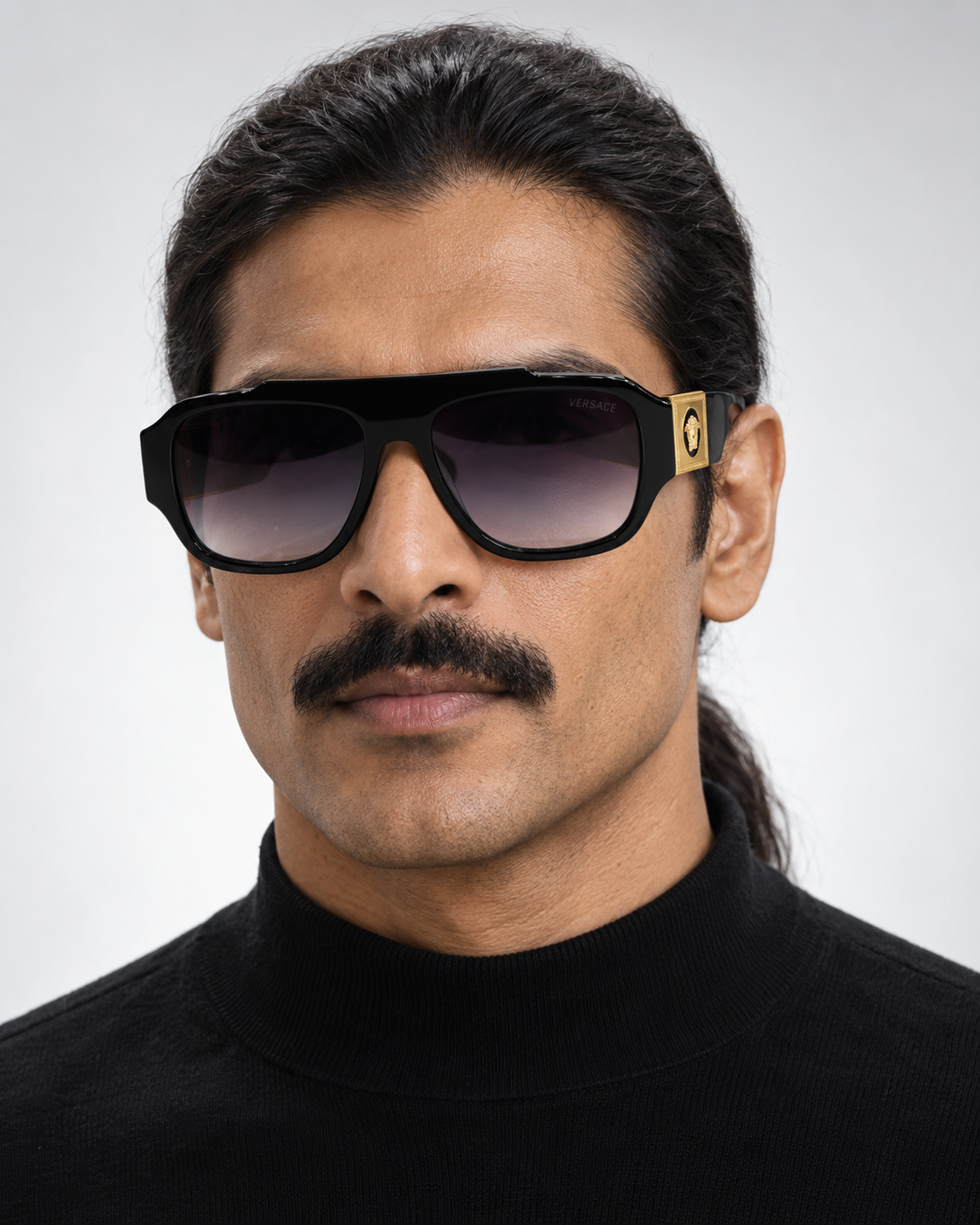 versace ve4436u black purple gradient unisex sunglasses — male model front