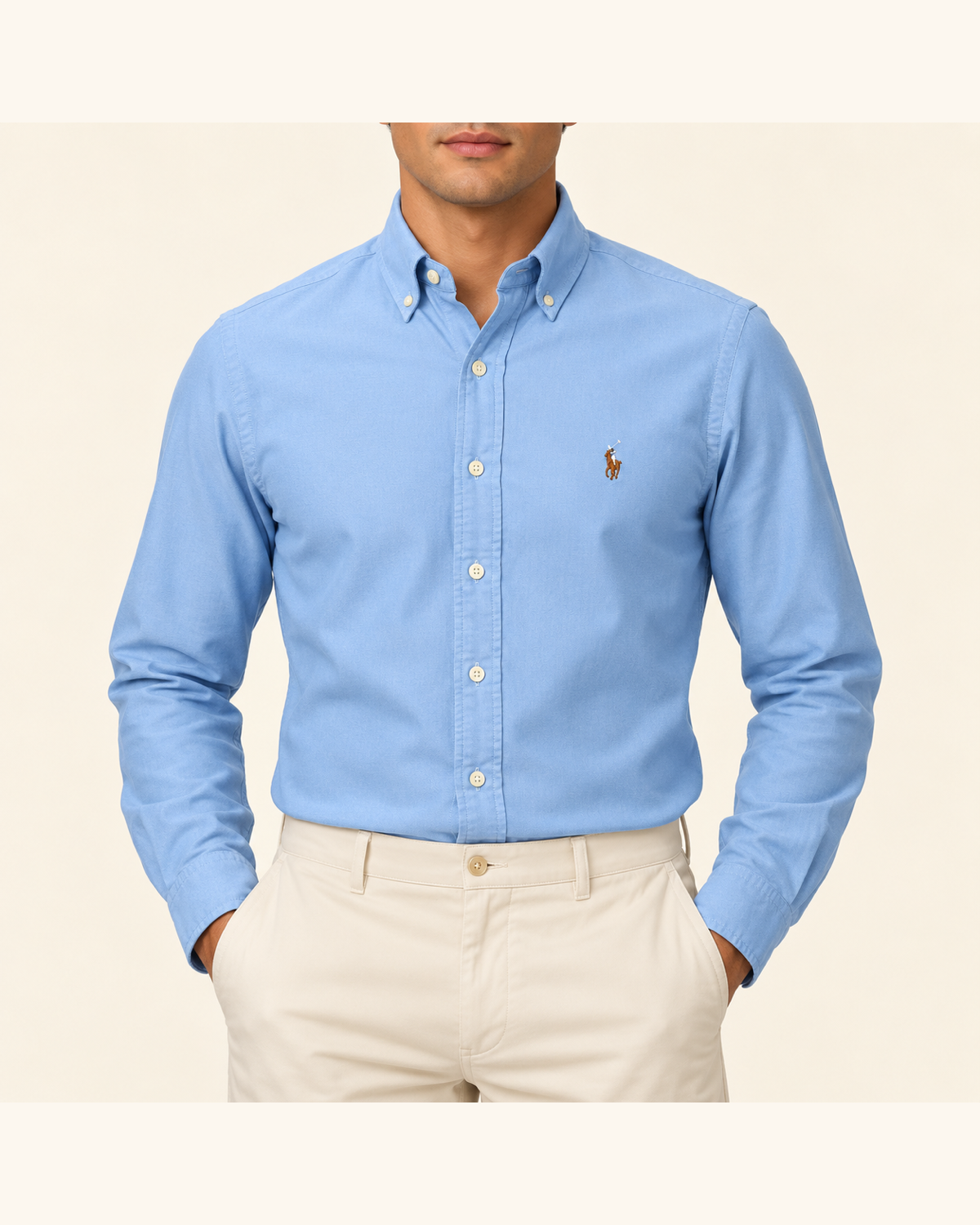RL — Sky Blue Button-Down Shirt — front view