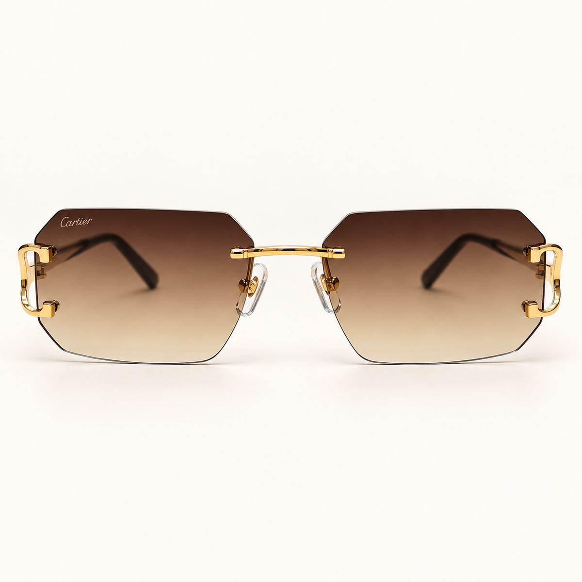 CR - Cartier model 12, brown gradient rimless sunglasses