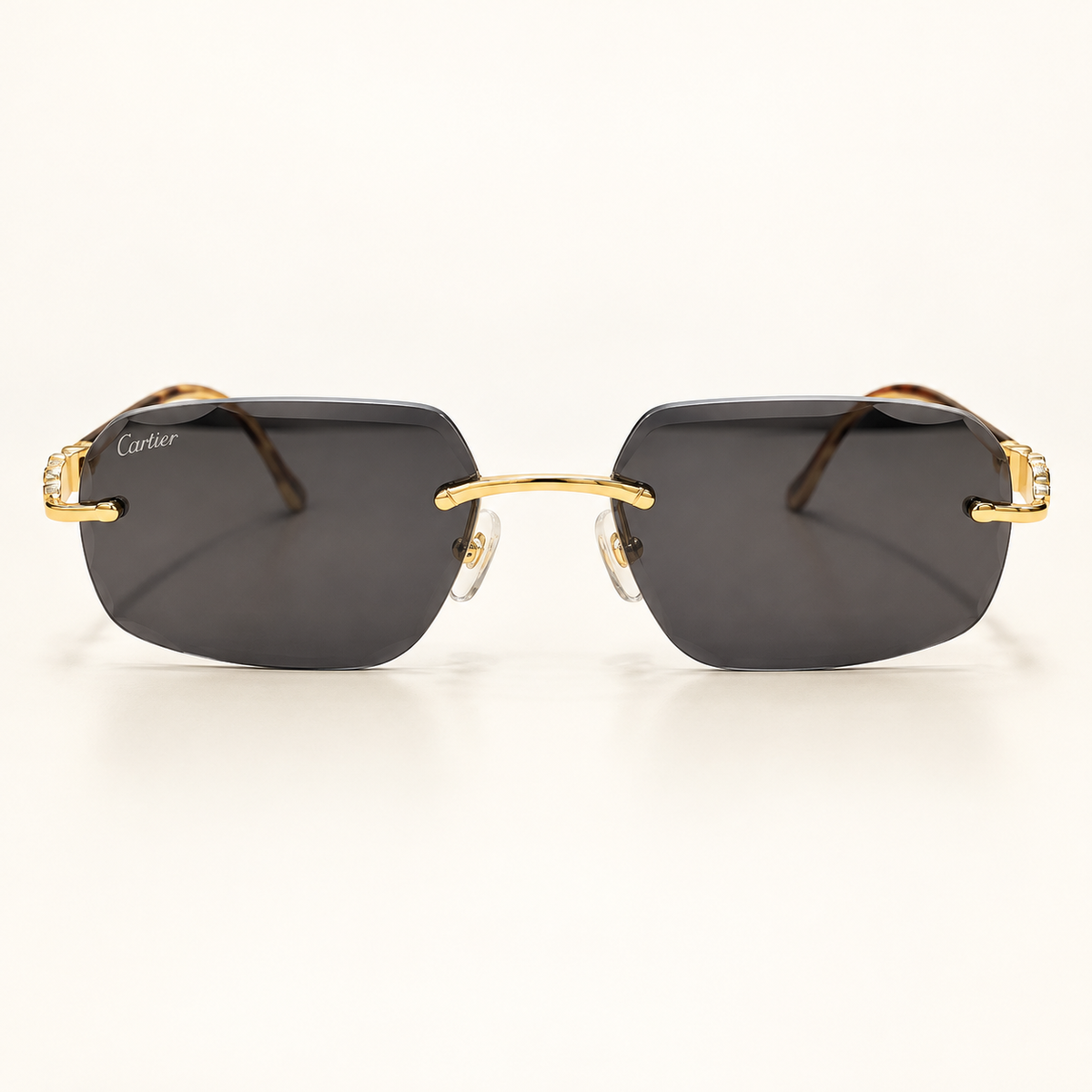 CR — Gold Smoke Geometric Rimless Sunglasses – Model 17