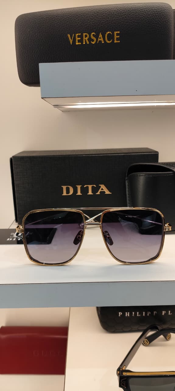DITA — Gold Gradient Square Sunglasses – Model 2 - actual product photograph 1