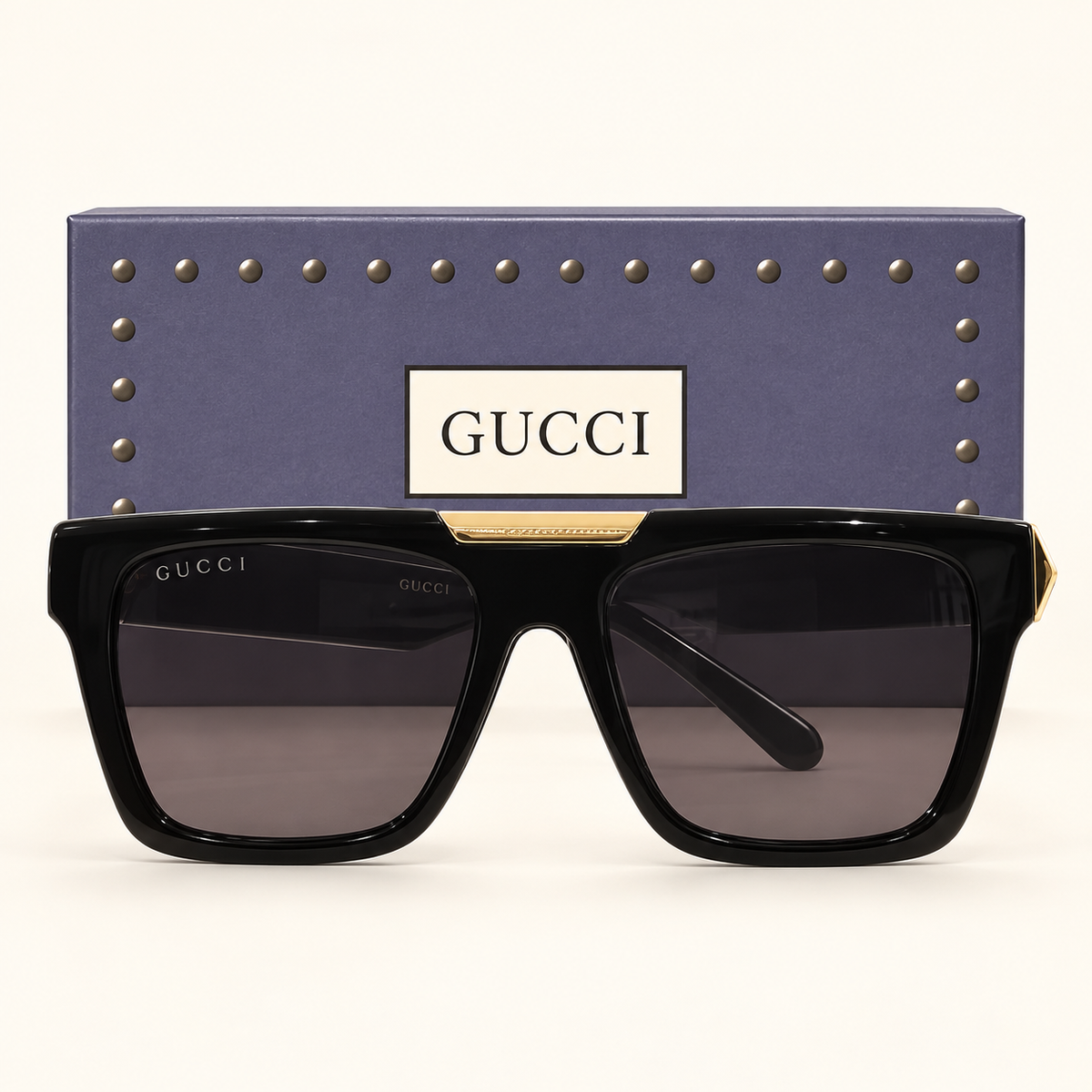 GG — Black Gradient Rectangular Sunglasses – Model 5