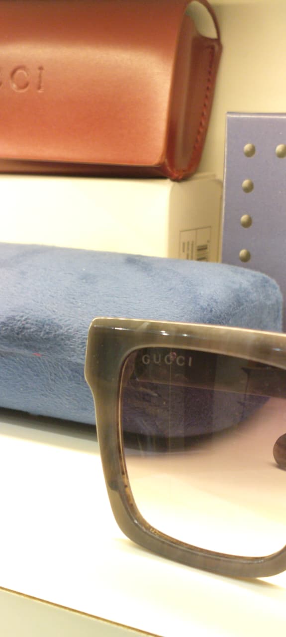 GG — Transparent Grey Gradient Square Sunglasses – Model 6 - actual product 2