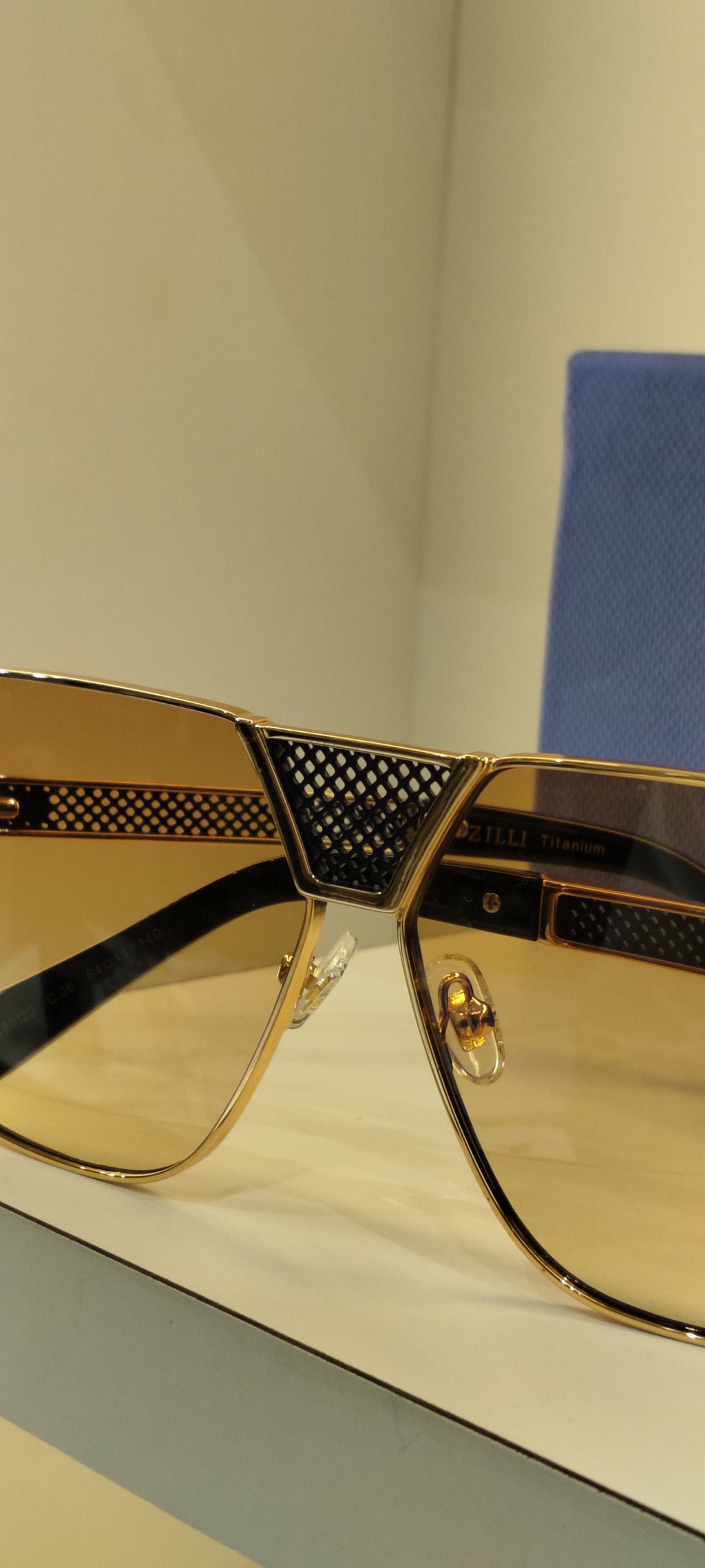ZL — Gold Gradient Navigator Sunglasses – Model 1 - actual product photograph 2