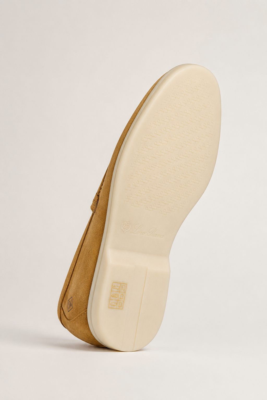 Men’s Apricot Suede Loafers - premium camel suede loafer outsole detail